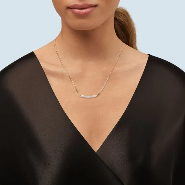 14kt YG Curved Bar Necklace