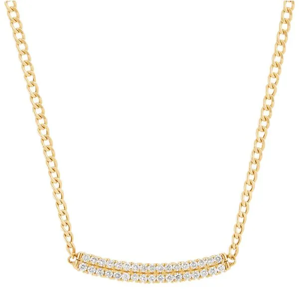 14kt YG Curved Bar Necklace