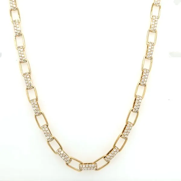 18kt YG Diamond Link Necklace thumb image 1