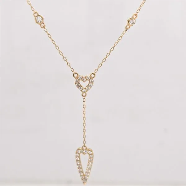 14kt YG Diamond Heart Lariat Carroll's Jewelers Doylestown, PA