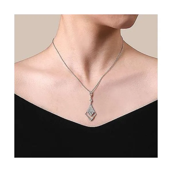 14kt WG Diamond Drop Necklace thumb image 2