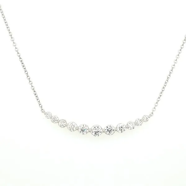 14kt WG 1ct TW Lab Grown Diamond Bar necklace