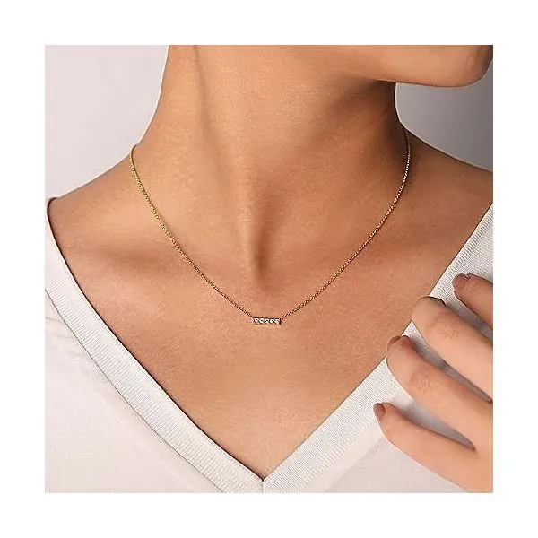 YG Diamond Bar Necklace