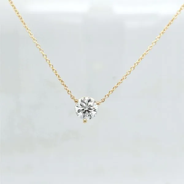 14kt YG LG Diamond Solitaire Necklace