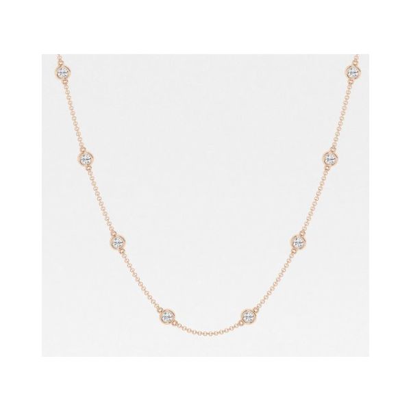 14kt RG LG 2ct TW Diamond Station Necklace Carroll's Jewelers Doylestown, PA