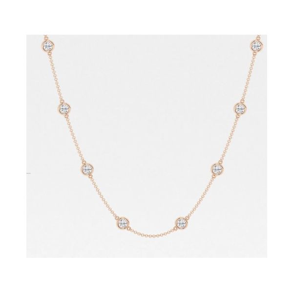 14kt RG LG 4ct TW Diamond STation Necklace Carroll's Jewelers Doylestown, PA