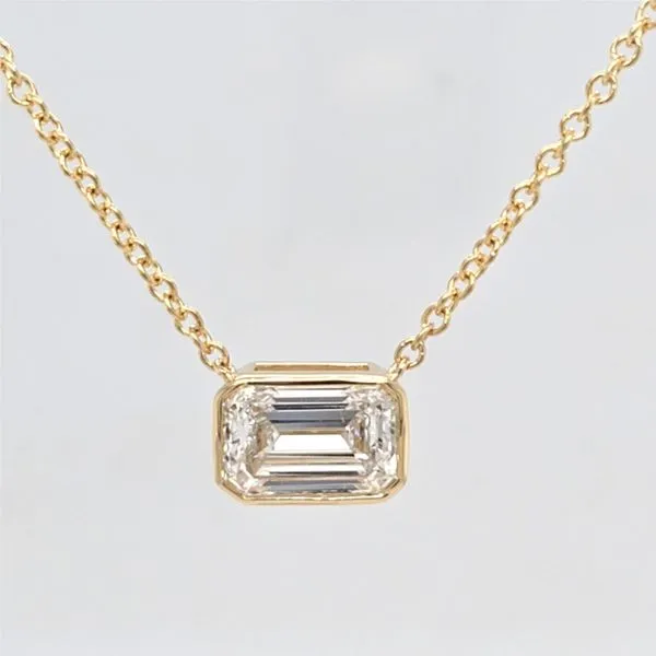 14kt YG Lab Diamond Bezel Solitiare necklace Carroll's Jewelers Doylestown, PA