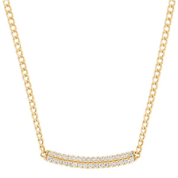 14kt YG Curved Bar Necklace Carroll's Jewelers Doylestown, PA