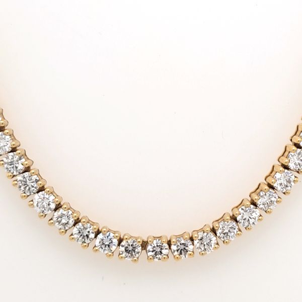 14kt YG 15ct LG Diamond Tennis Necklace Image 2 Carroll's Jewelers Doylestown, PA
