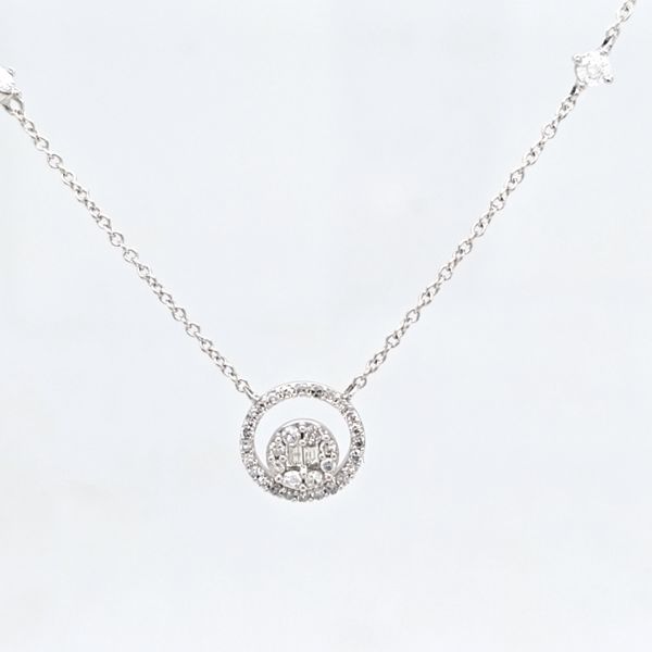 14kt Pave Diamond Circle Necklace Carroll's Jewelers Doylestown, PA