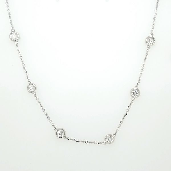 14kt WG 4ct TW Lab Grown Diamond Station necklace Carroll's Jewelers Doylestown, PA