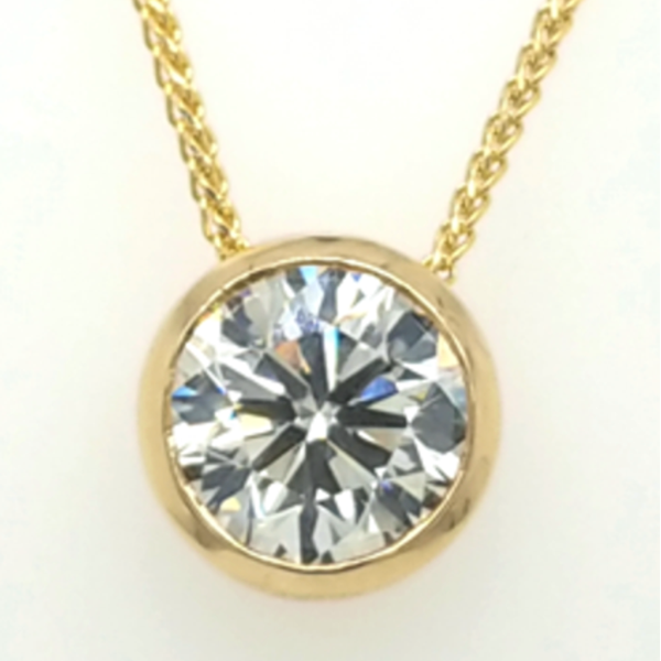 YG LG Diamond Bezel Necklace Carroll's Jewelers Doylestown, PA