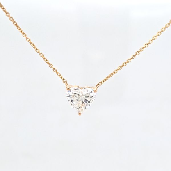 Diamond Heart Shape Solitaire Necklace Image 2 Carroll's Jewelers Doylestown, PA