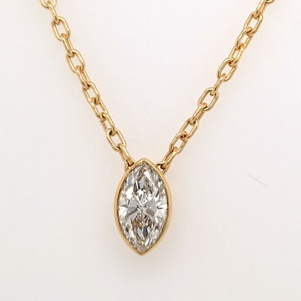 Marquise Diamond Solitaire Necklace Image 2 Carroll's Jewelers Doylestown, PA