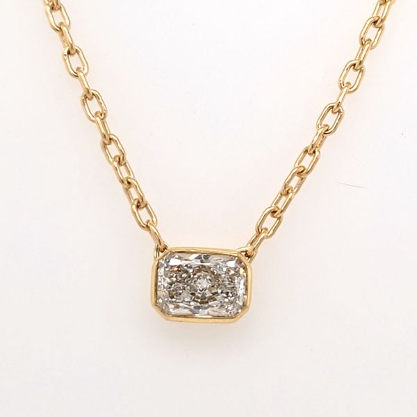 LG Radiant Diamond Bezel Necklace Carroll's Jewelers Doylestown, PA