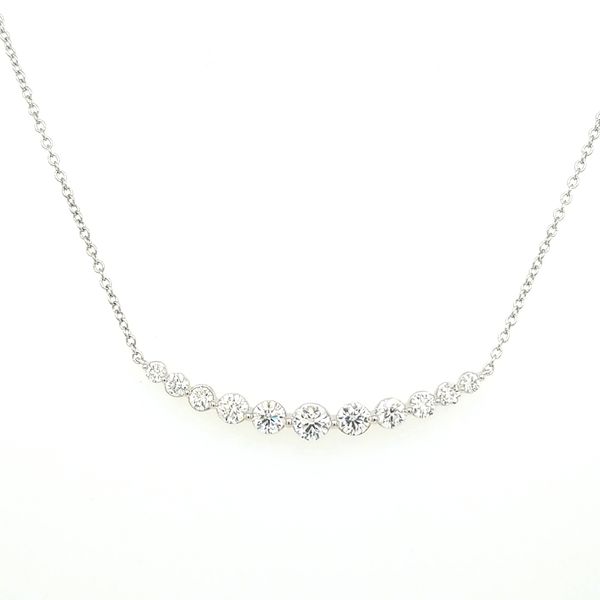 14kt WG 1ct TW Lab Grown Diamond Bar necklace Carroll's Jewelers Doylestown, PA
