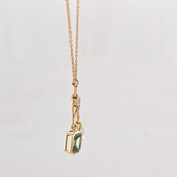 Green and White Diamond 2 Stone Pendant Image 2 Carroll's Jewelers Doylestown, PA