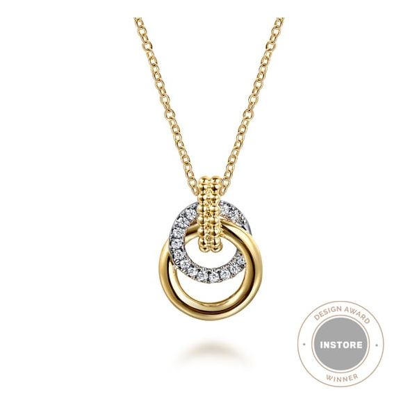 Two Tone Diamond Circle Necklace Carroll's Jewelers Doylestown, PA