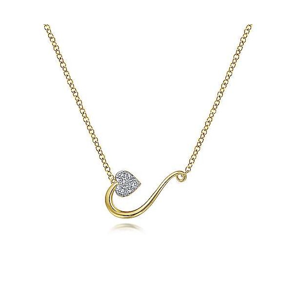 YG Heart Pendant Necklace with Diamonds Carroll's Jewelers Doylestown, PA