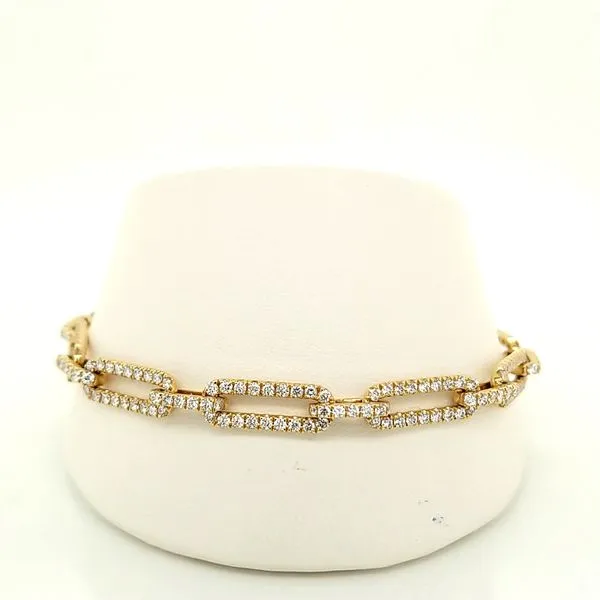 14kt YG 3.08ct TW Diamond Link Bracelet