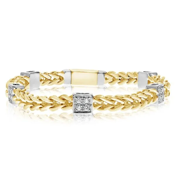 14kt Two Tone Heavy Woven Bracelet with diamonds Carroll's Jewelers Doylestown, PA