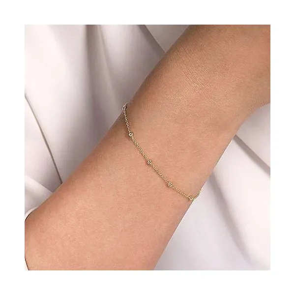 14kt YG Diamond STation Bracelet Image 2 Carroll's Jewelers Doylestown, PA