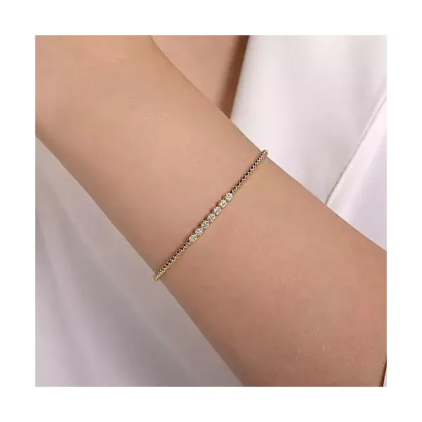 14kt YG Diamond Flexible cuff bracelet Image 3 Carroll's Jewelers Doylestown, PA