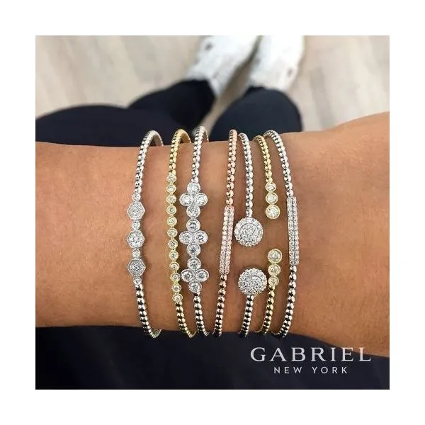 14kt YG Diamond Flexible cuff bracelet Image 4 Carroll's Jewelers Doylestown, PA