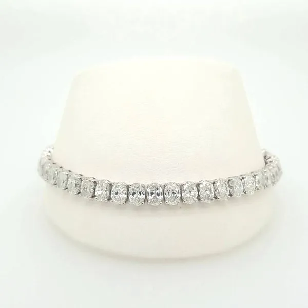 14kt WG 12ct TW Lab Grown Oval Diamond Tennis Bracelet Carroll's Jewelers Doylestown, PA