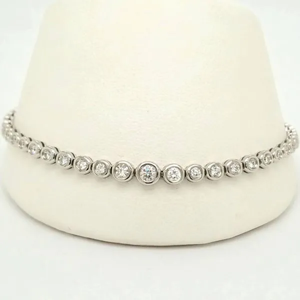 14kt 1ct TW Lab Grown Bezel Tennis bracelet Image 2 Carroll's Jewelers Doylestown, PA