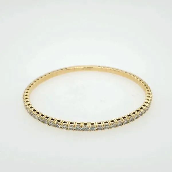 14kt YG 4.63ct TW Flexible Diamond Bangle