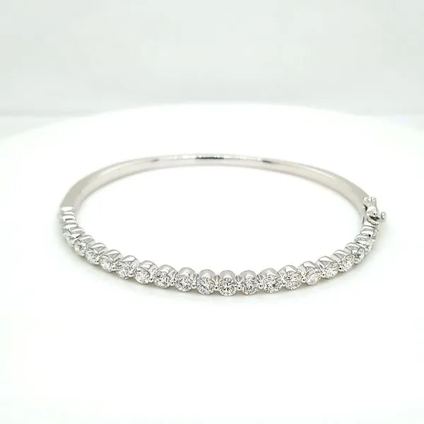 14kt WG 3.15ct Tw Lab Grown Diamond Bangle Bracelet Image 3 Carroll's Jewelers Doylestown, PA