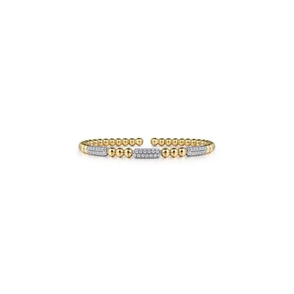 14kt 2 Tone Diamond flexible bangle bracelet Carroll's Jewelers Doylestown, PA