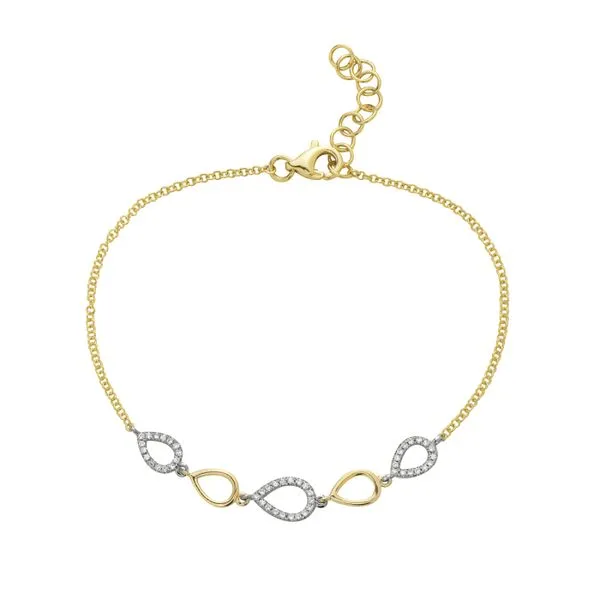14kt 2 Tone Diamond Link Bracelet Carroll's Jewelers Doylestown, PA