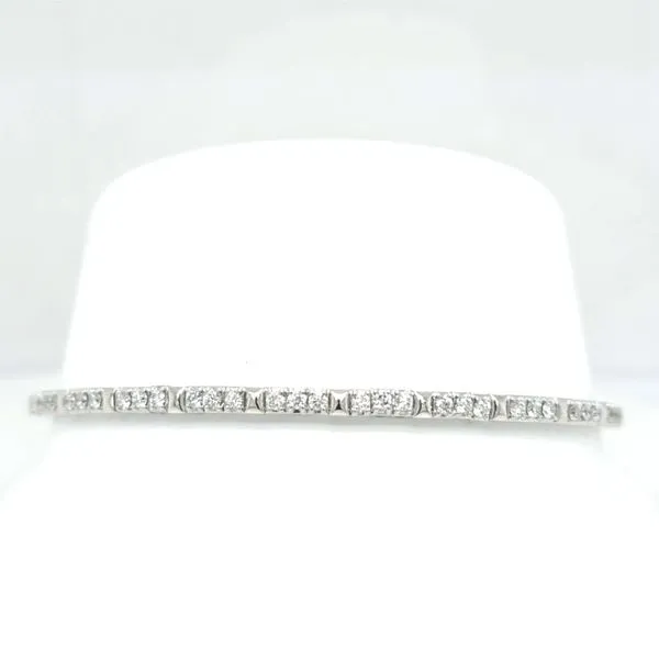 14kt WG Lab Grown Diamond Bangle Bracelet