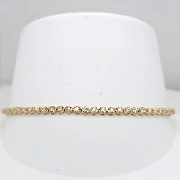 14kt YG LG 1ct TW Diamond Tennis Bracelet