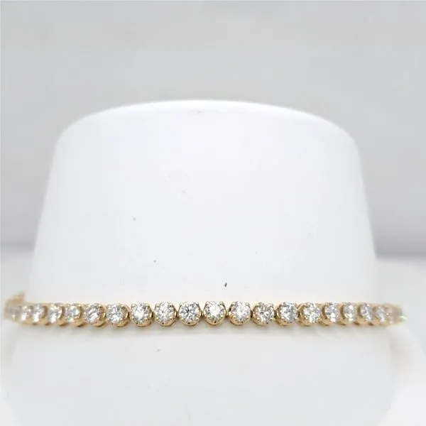 14kt YG 4.23ct TW Lab Grown Diamond Tennis Bracelet