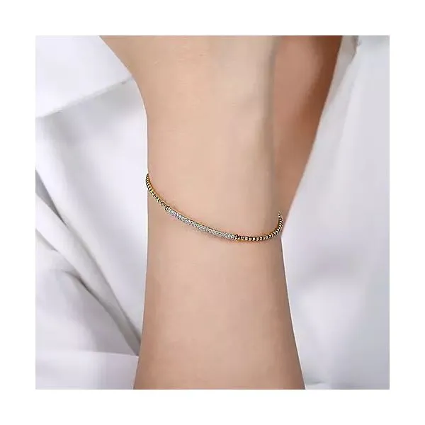 14kt 2 tone Flexible Diamond Bangle Bracelet