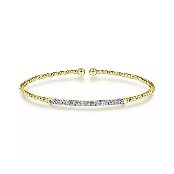 14kt 2 tone Flexible Diamond Bangle Bracelet