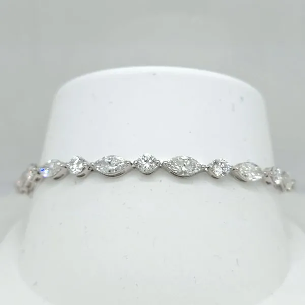 14kt WG 8.36ct TW Fancy Shape Lab Grown Diamond Tennis Br...
