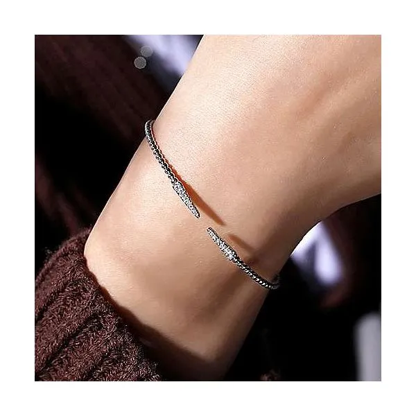 14kt WG Flexible Diamond Cuff Bracelet Image 2 Carroll's Jewelers Doylestown, PA