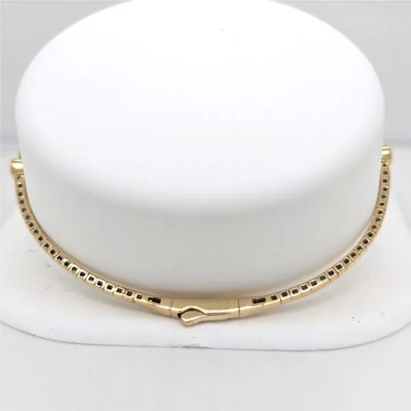 14kt YG LG Diamond Bezel Flexible Bangle Image 2 Carroll's Jewelers Doylestown, PA