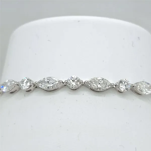 14kt WG 8.45ct TW Fancy Shape Lab Grown Diamond Tennis Bracelet Carroll's Jewelers Doylestown, PA
