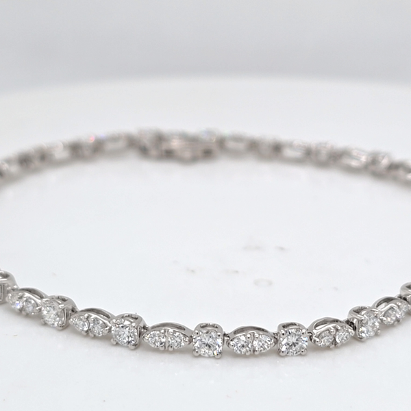 14kt WG 3ct TW Lab Diamond Tennis Bracelet Image 2 Carroll's Jewelers Doylestown, PA