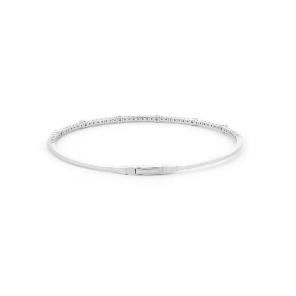 14kt WG Flexible Diamond Bangle Bracelet Image 2 Carroll's Jewelers Doylestown, PA