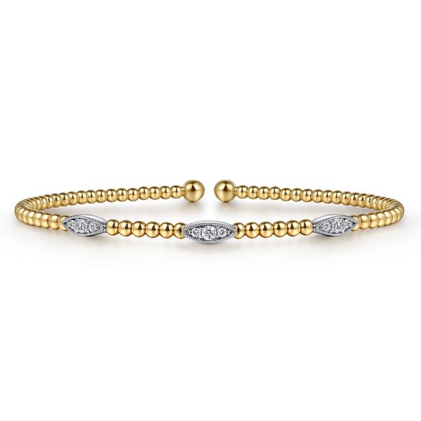 14kt 2 tone flexible diamond bangle bracelet Carroll's Jewelers Doylestown, PA