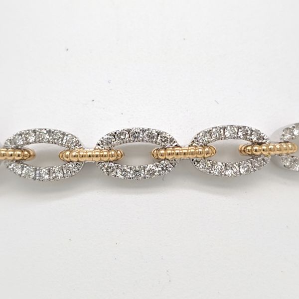 2 Tone Gold Diamond Link Bangle Bracelet Image 2 Carroll's Jewelers Doylestown, PA