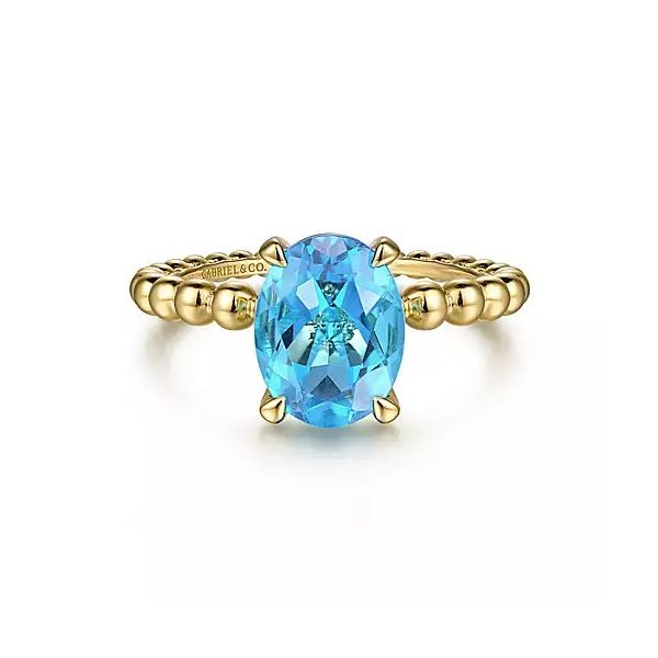 14kt YG Blue Topaz Ring Carroll's Jewelers Doylestown, PA