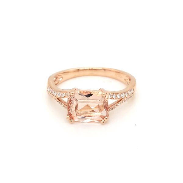 14kt Rose gold morganite and diamond ring Carroll's Jewelers Doylestown, PA