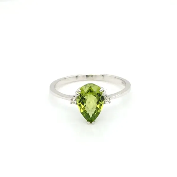 14kt WG Peridot and Diamond ring Carroll's Jewelers Doylestown, PA